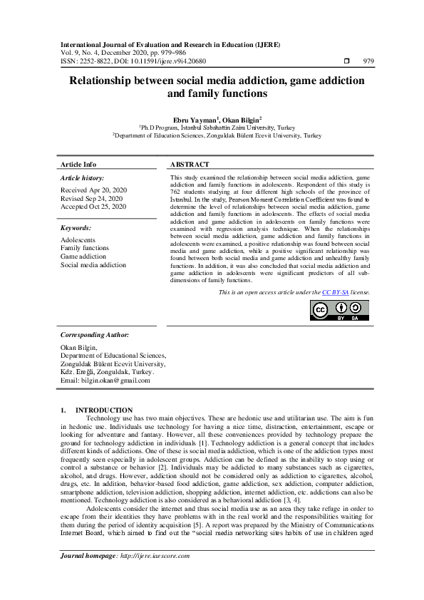 (PDF) Relationship between social media addiction, game addiction and ...