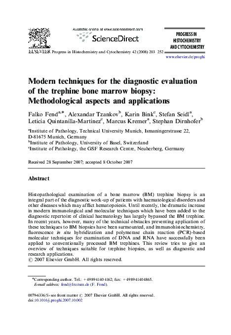 (PDF) Modern techniques for the diagnostic evaluation of the trephine ...