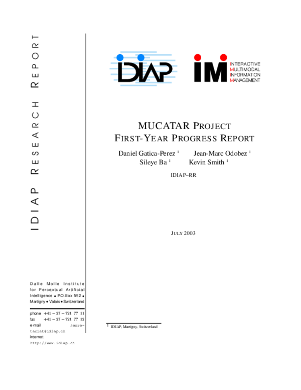 (PDF) First-Year Progress Report