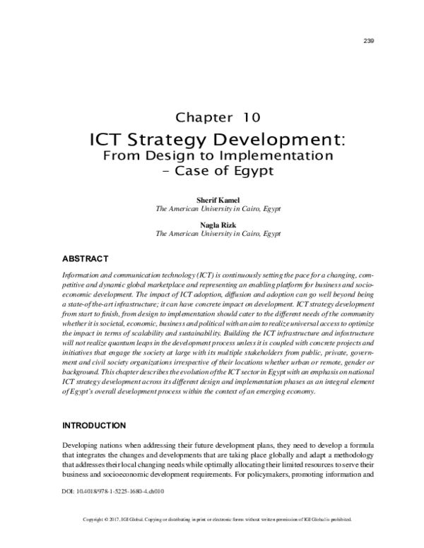 (PDF) ICT Strategy Development
