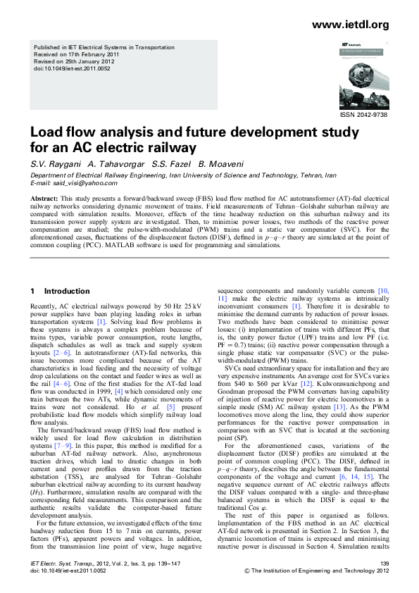 (PDF) Load flow analysis and future development study for an AC ...