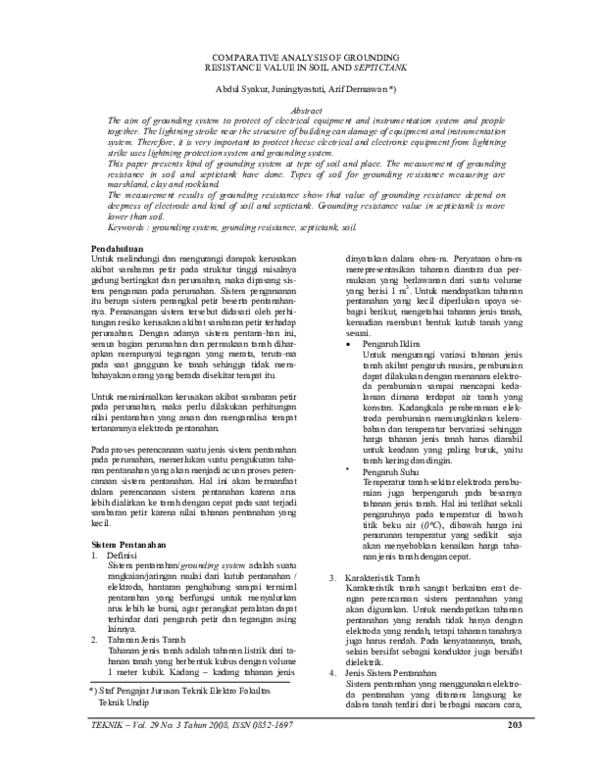 (PDF) Comparative Analysis of Grounding Resistance Value in Soil and ...