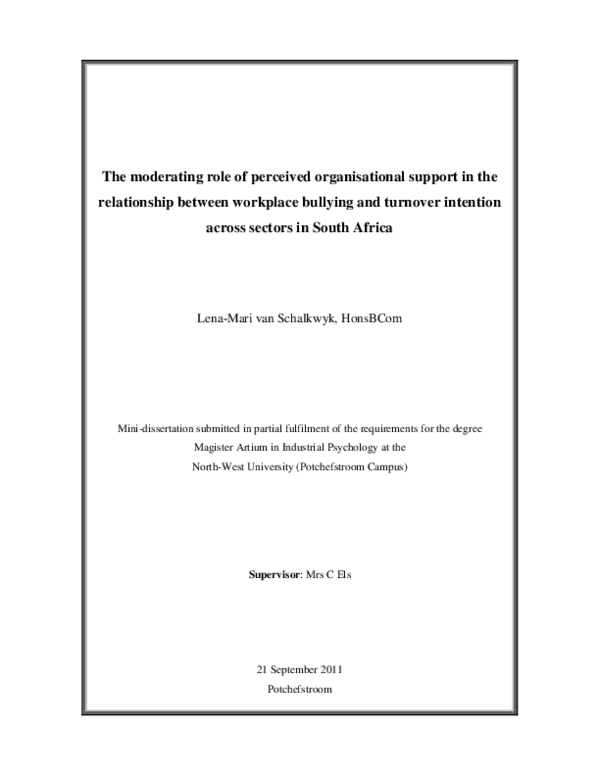 (PDF) The moderating role of perceived organisational support in the ...