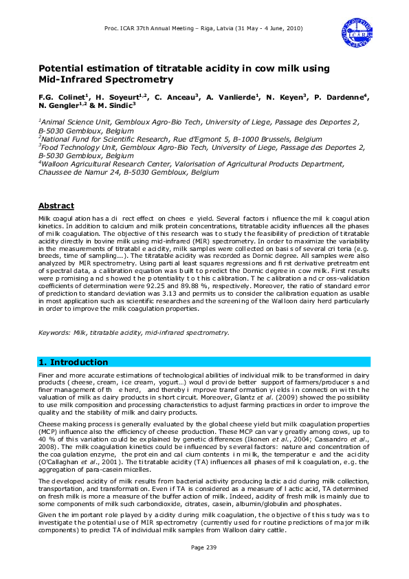 (PDF) Potential estimation of titratable acidity in cow milk using mid