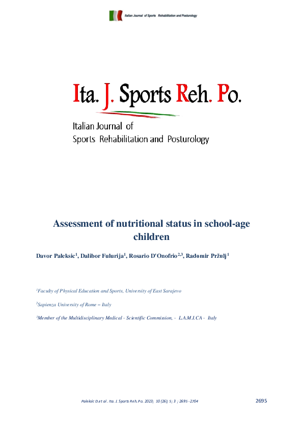 (PDF) Assessment of nutritional status in school-age children