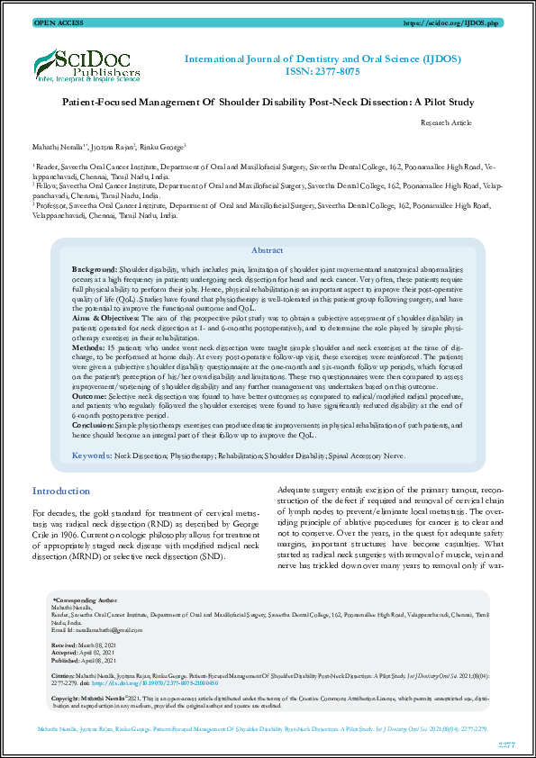 (PDF) Patient-Focused Management Of Shoulder Disability Post-Neck ...