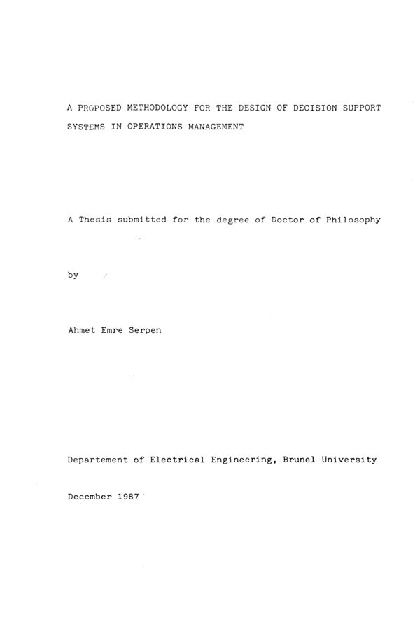 (PDF) A proposed methodology for the design of decision support systems ...