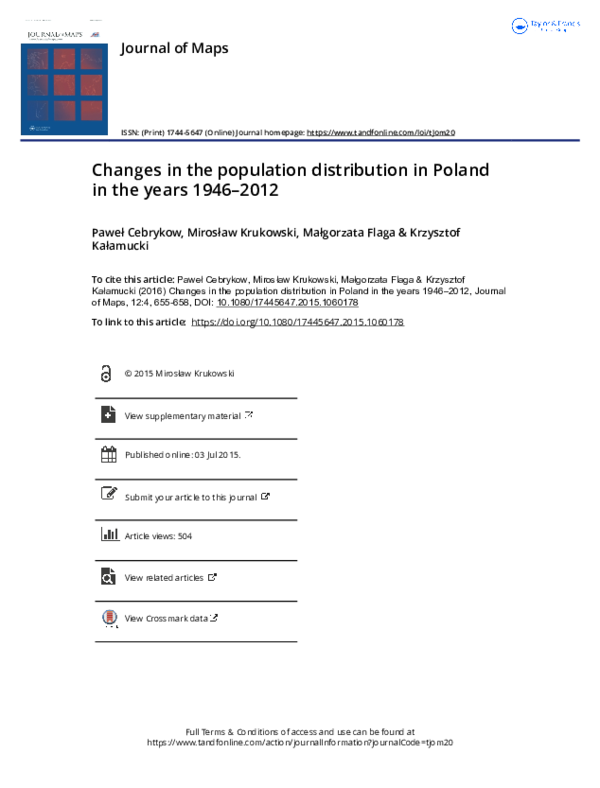 (PDF) Changes in the population distribution in Poland in the years ...