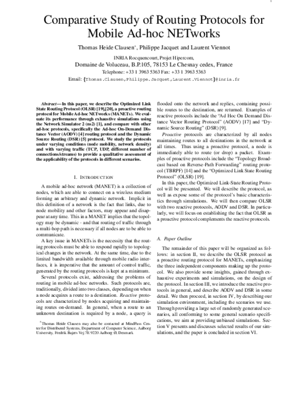 (PDF) Comparative Study of Routing Protocols for Mobile Ad-hoc NETworks