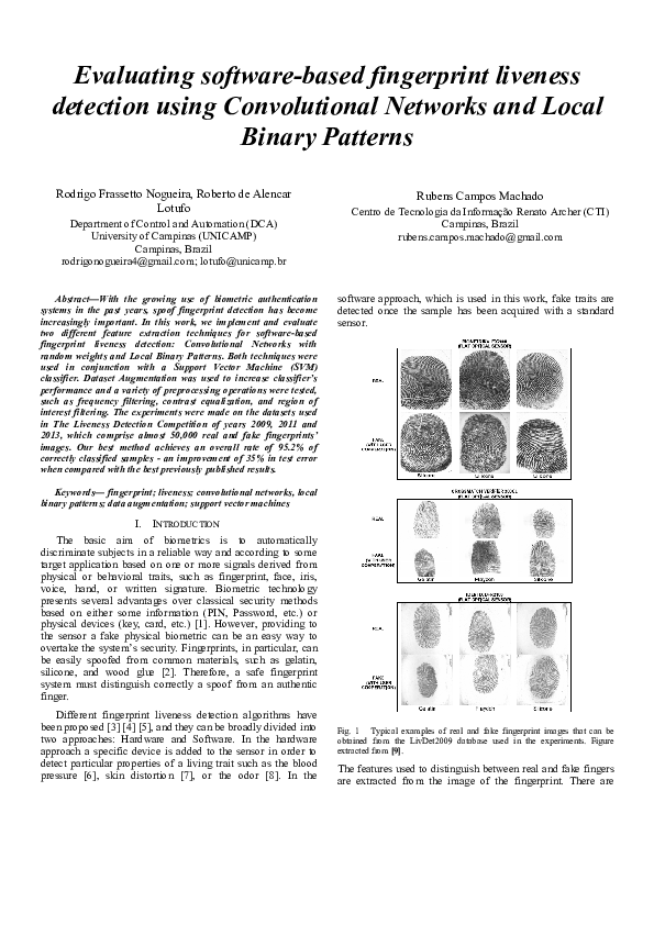 (PDF) Evaluating software-based fingerprint liveness detection using ...