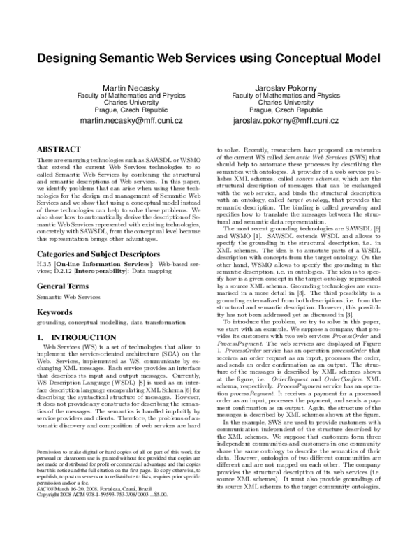 (PDF) Designing semantic web services using conceptual model