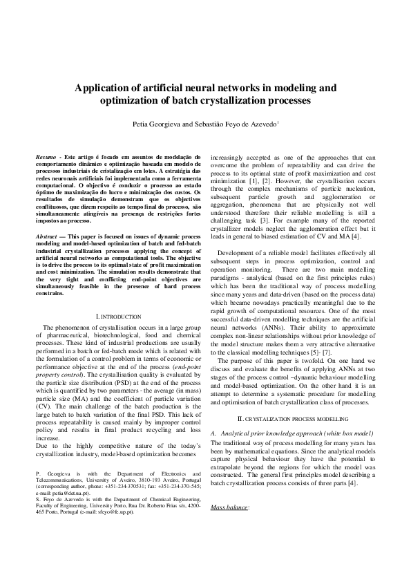 (PDF) Application of artificial neural networks in modeling and ...