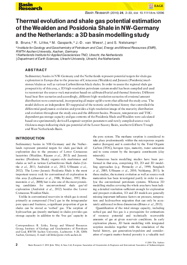 (PDF) Thermal evolution and shale gas potential estimation of the ...