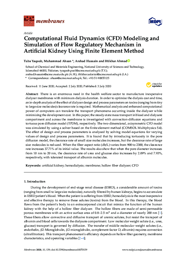 (PDF) Computational Fluid Dynamics (CFD) Modeling and Simulation of ...