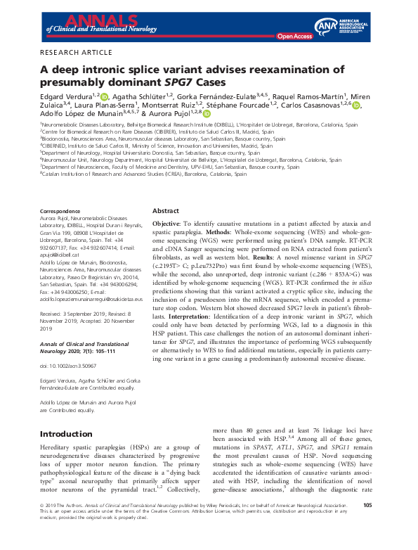 (PDF) A deep intronic splice variant advises reexamination of ...