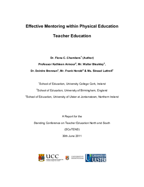 (PDF) Effective Mentoring within Physical Education Teacher Education ...