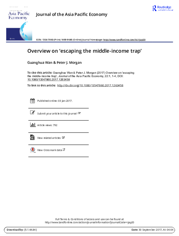 (PDF) Overview on ‘escaping the middle-income trap’