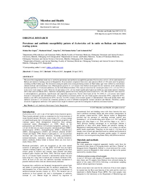 (PDF) The prevalence and antibiotic susceptibility pattern of isolated ...