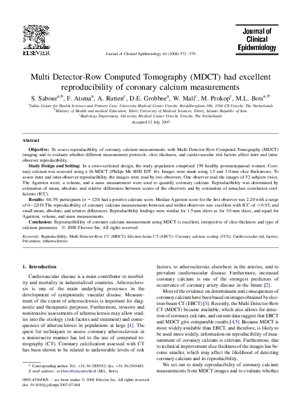 (PDF) Multi Detector-Row Computed Tomography (MDCT) had excellent ...