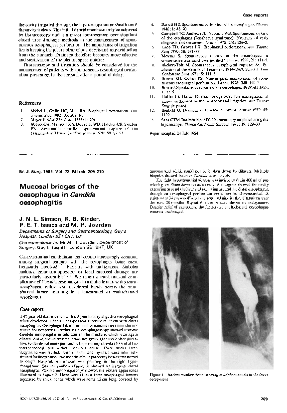 (PDF) Mucosal bridges of the oesophagus inCandida oesophagitis