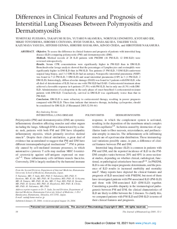 (PDF) Differences in clinical features and prognosis of interstitial ...