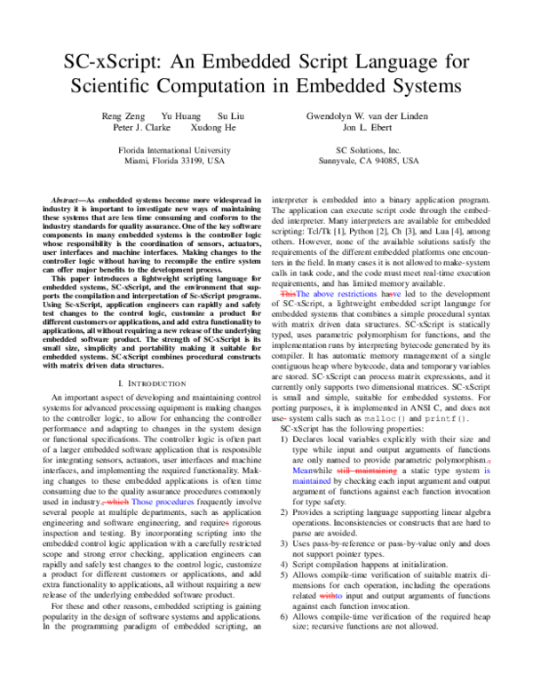 (PDF) SC-xScript: An Embedded Script Language for Scientific ...