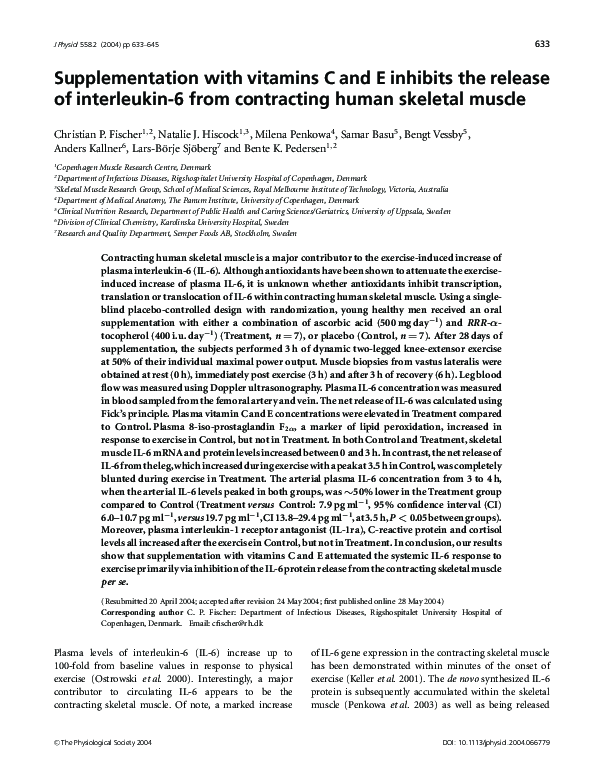 (PDF) Supplementation with vitamins C and E inhibits the release of ...