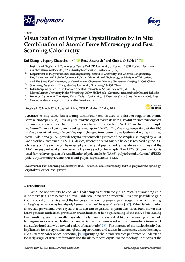 (PDF) Visualization of Polymer Crystallization by In Situ Combination ...