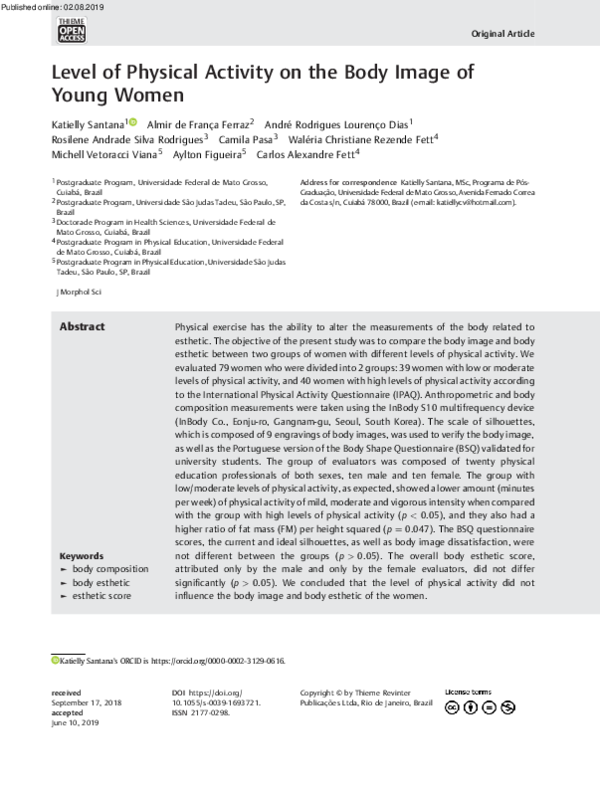 (PDF) Level of Physical Activity on the Body Image of Young Women