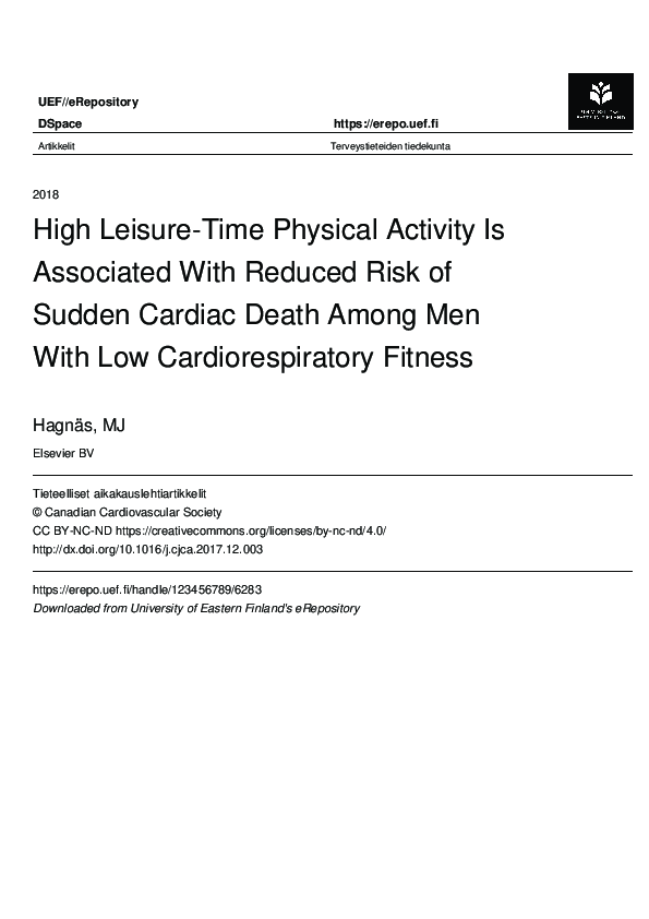 (PDF) High Leisure-Time Physical Activity Is Associated With Reduced ...