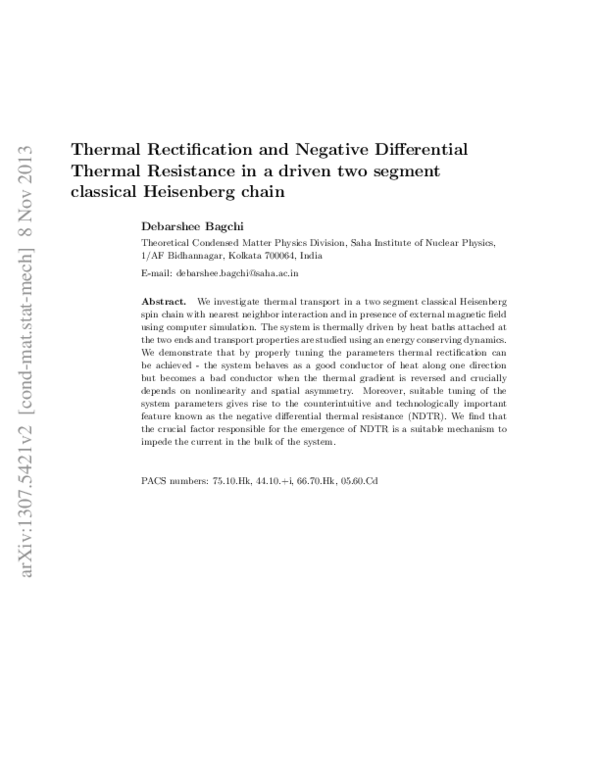 (PDF) Thermal rectification and negative differential thermal ...