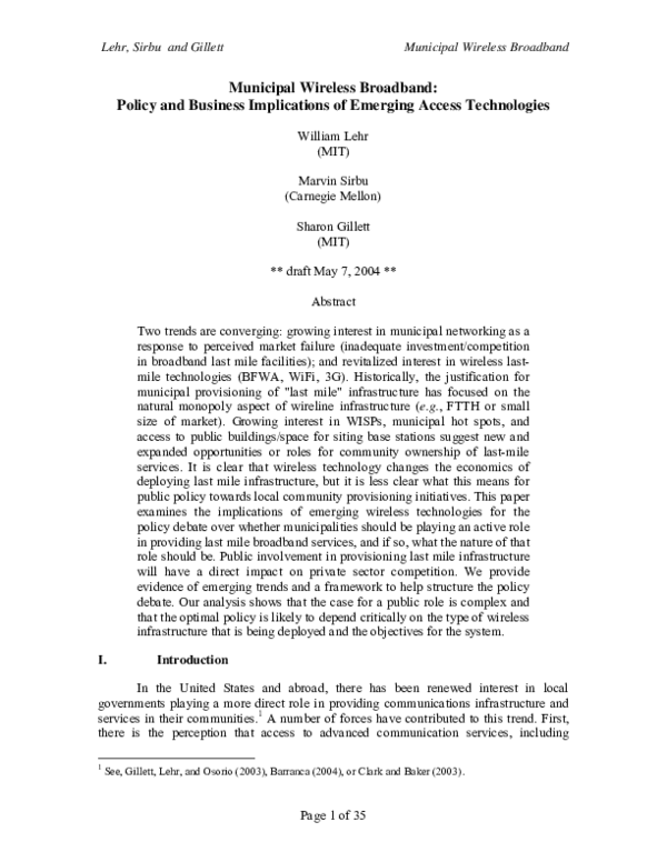 Municipal wifi essay examples picture