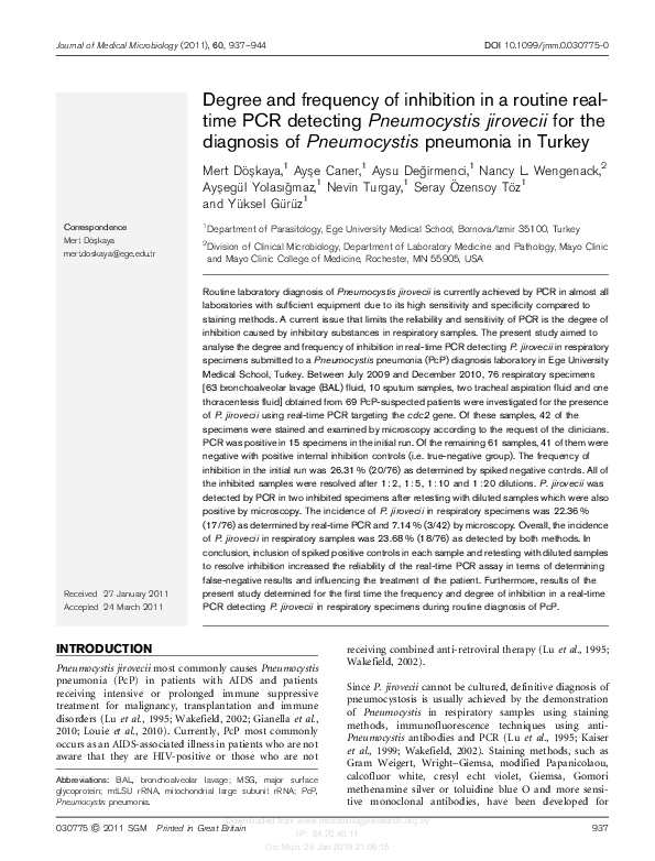 (PDF) Degree and frequency of inhibition in a routine real-time PCR ...