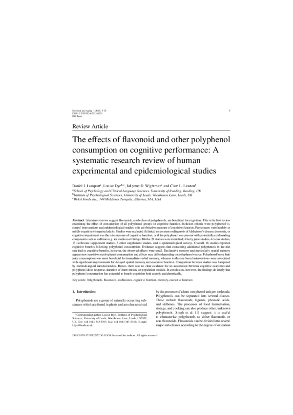 (PDF) The effects of flavonoid and other polyphenol consumption on ...