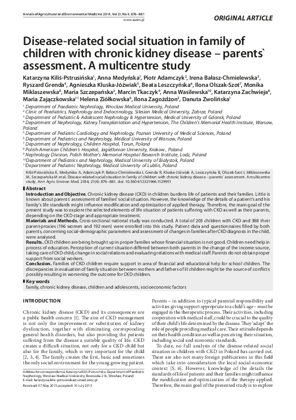 (PDF) Disease-related social situation in family of children with ...