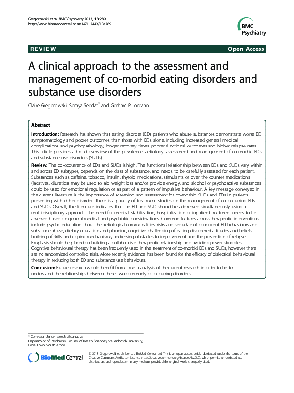 (PDF) A clinical approach to the assessment and management of co-morbid ...