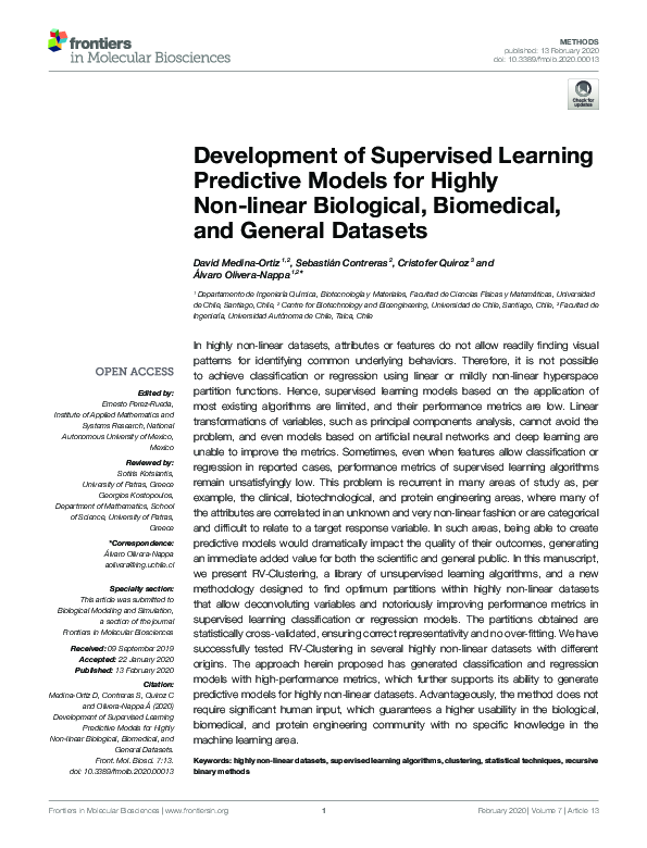(PDF) Development of Supervised Learning Predictive Models for Highly ...