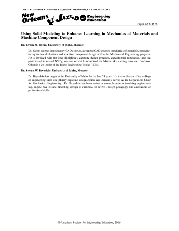 (PDF) Using Solid Modeling to Enhance Learning in Mechanics of ...
