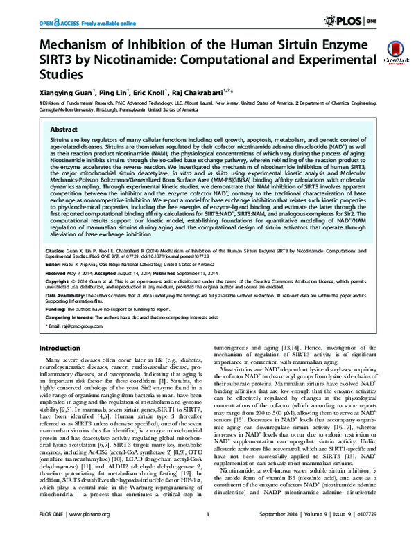 (PDF) Mechanism of Inhibition of the Human Sirtuin Enzyme SIRT3 by ...