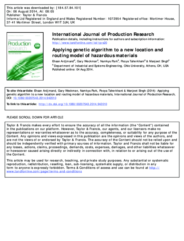 (PDF) Applying genetic algorithm to a new location and routing model of ...