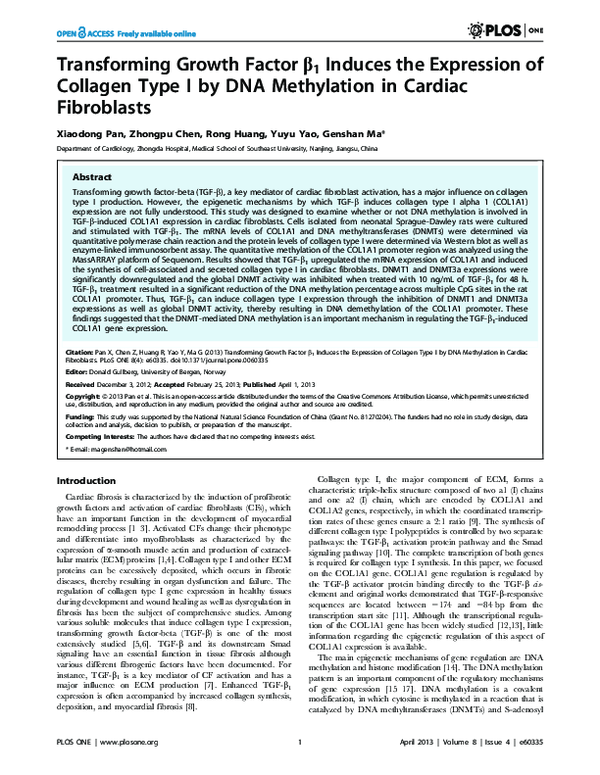 (PDF) Transforming growth factor ?1 induces the expression of ?1(i ...