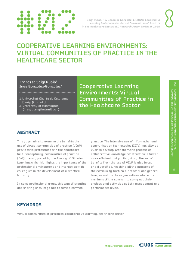 (PDF) Cooperative Learning Environments: Virtual Communities of ...
