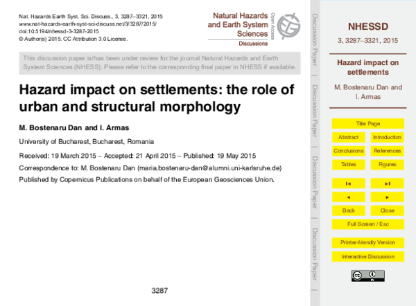 (PDF) Hazard impact on settlements: the role of urban and structural ...
