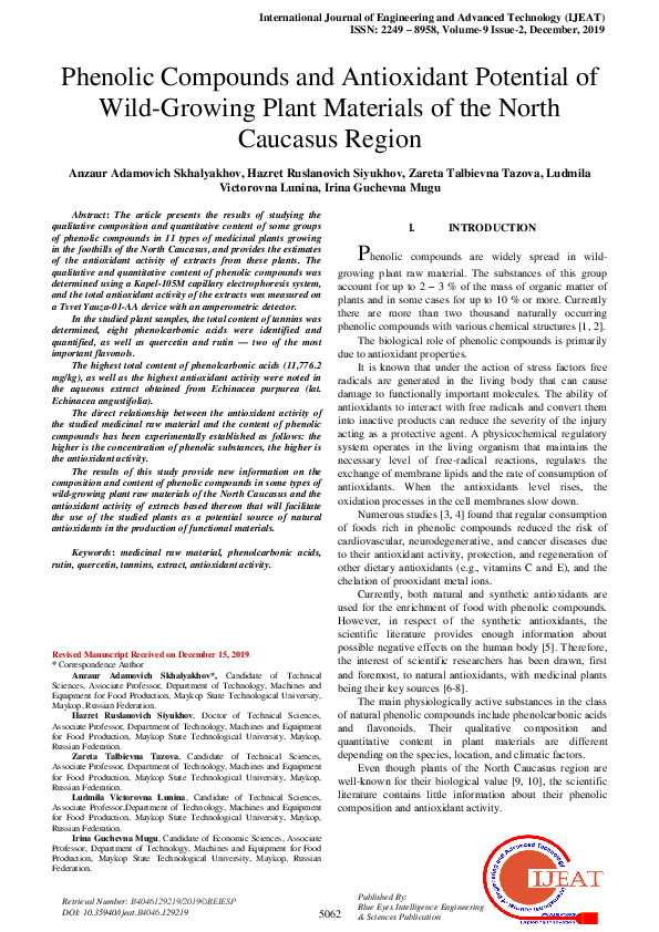 (PDF) The phenolic compounds and the antioxidant potential of infusion ...