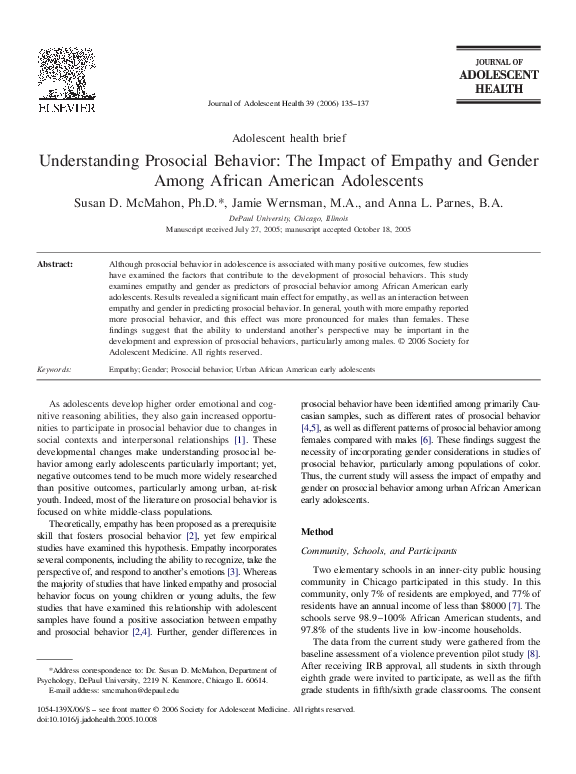 (PDF) Understanding Prosocial Behavior: The Impact of Empathy and ...
