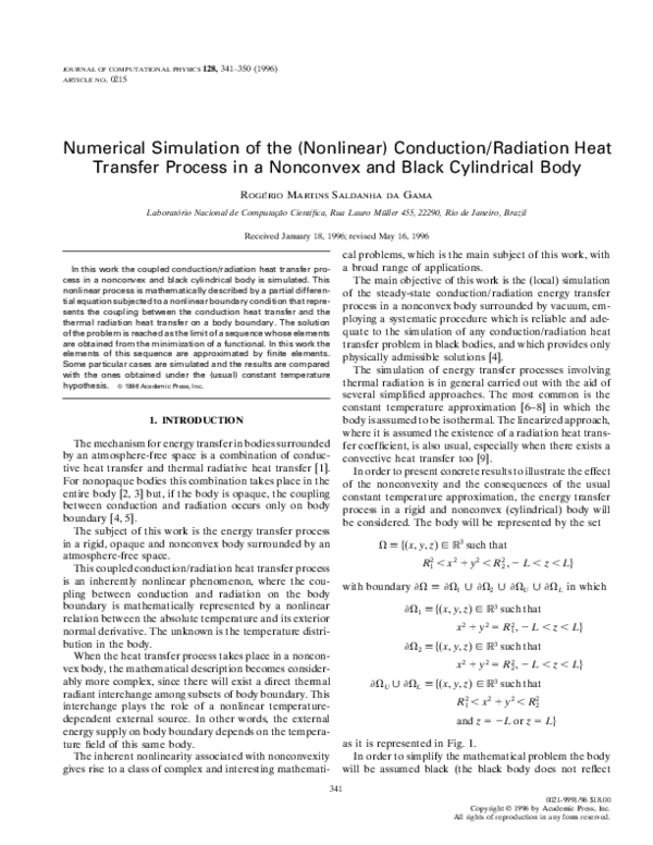 (PDF) Numerical Simulation of the (Nonlinear) Conduction/Radiation Heat ...