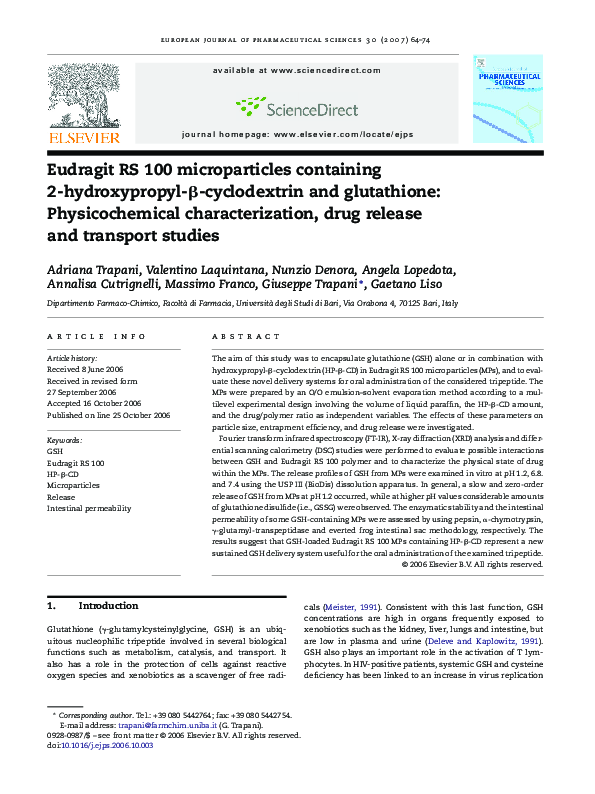 (PDF) Eudragit RS 100 microparticles containing 2-hydroxypropyl-β ...