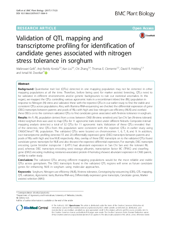 (PDF) Validation of QTL mapping and transcriptome profiling for ...