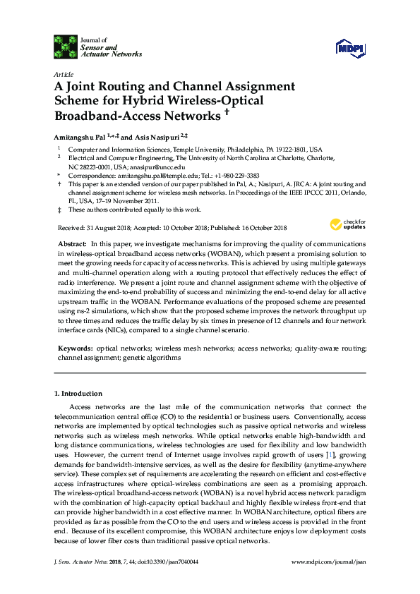 (PDF) A Joint Routing and Channel Assignment Scheme for Hybrid Wireless ...