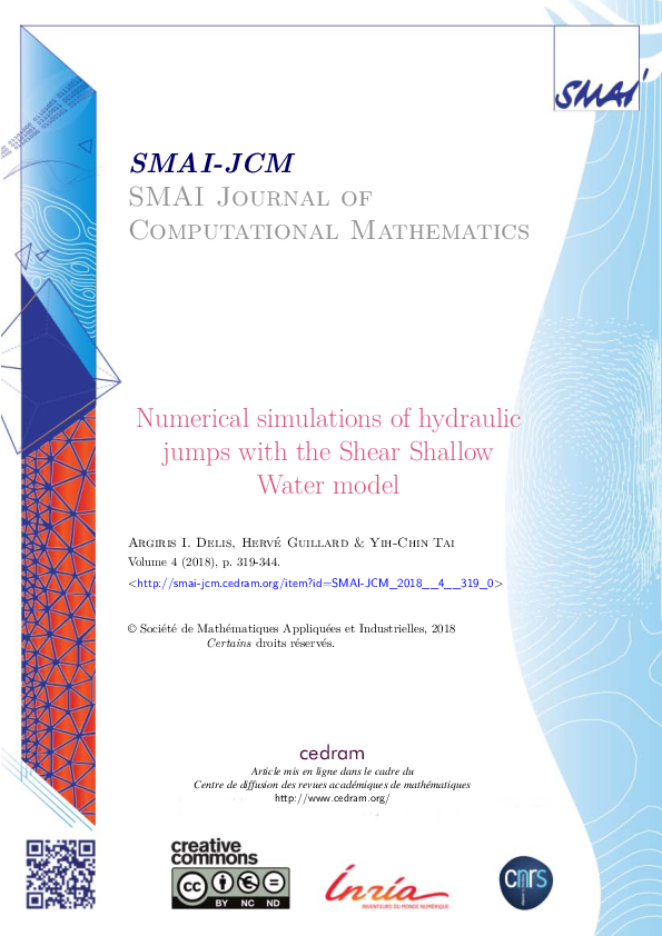 (PDF) Numerical simulations of hydraulic jumps with the Shear Shallow
